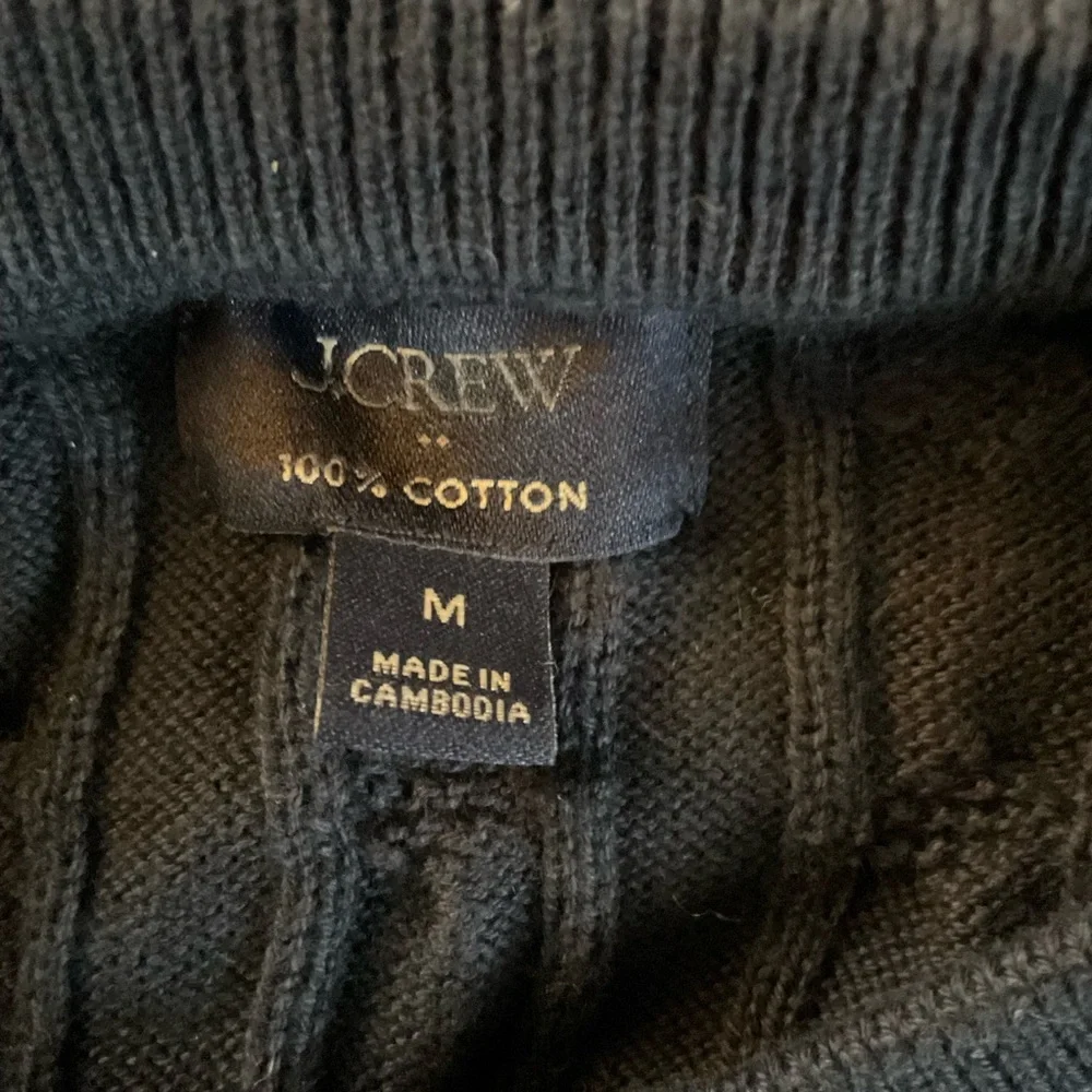 NEW J.Crew‎ Cotton cable crewneck sweater Navy Blue Men’s Size M NWOT Preppy